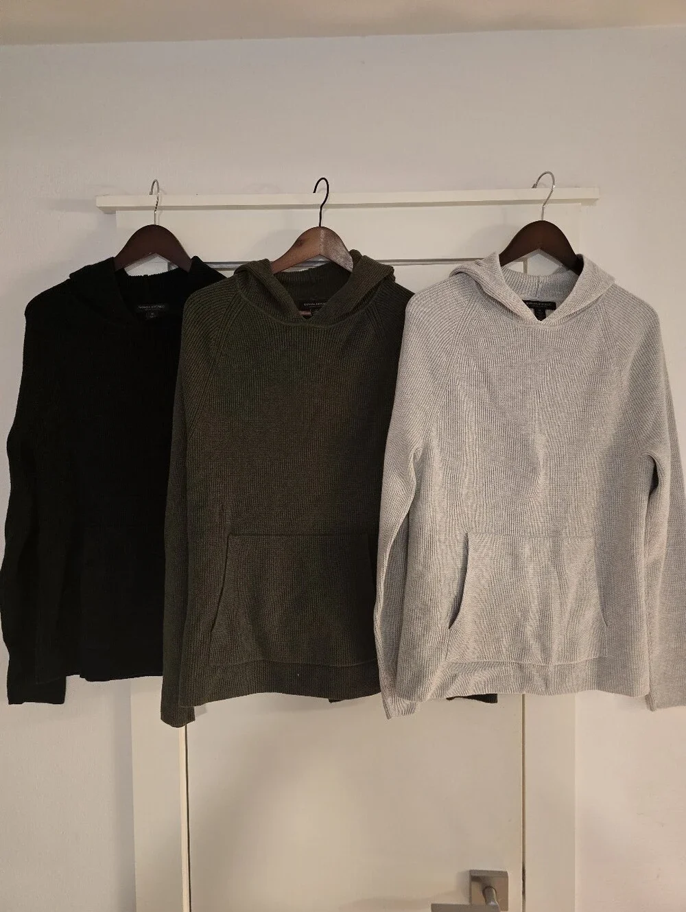Set Of 3 Men's Banana Republic Hooded Knit Pullover Sweater - Size Medium